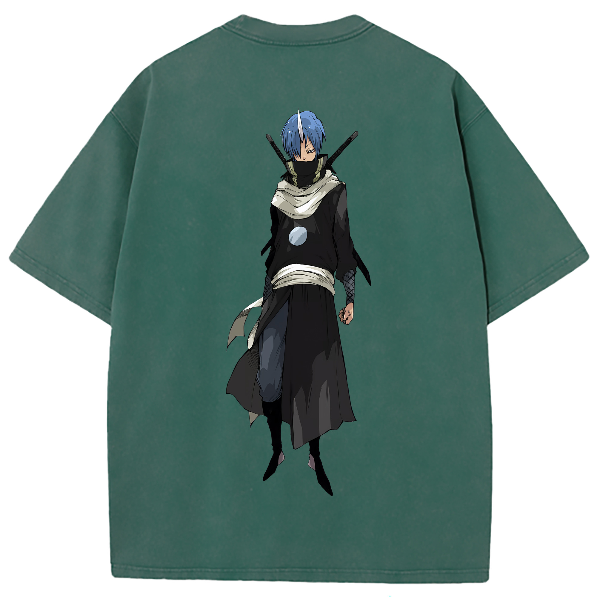 （画像用） 転スラ Regarding Reincarnated to Slime 綿100% ヴィンテージ風 半袖Tシャツ（背面プリント）